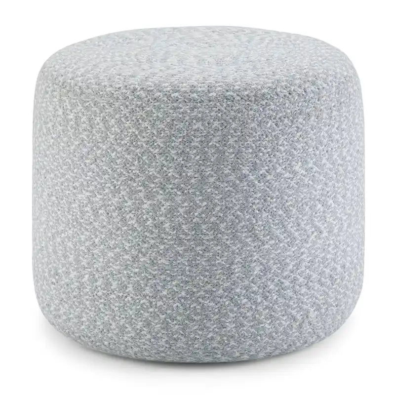 Round Hand-Woven Cotton Braided Pouf with Polystyrene Bead Filling