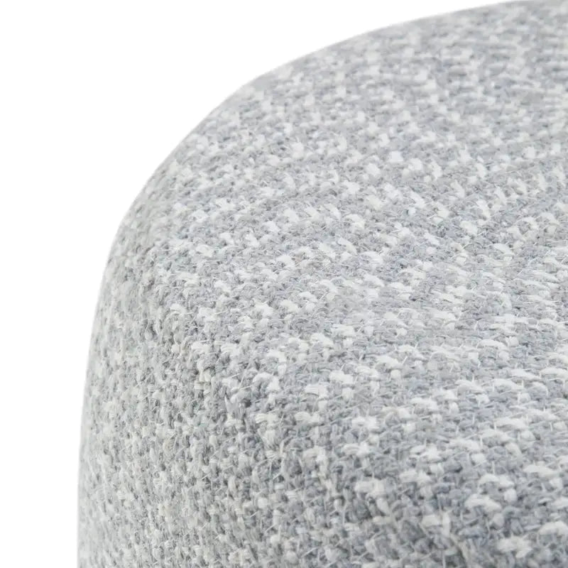 Round Hand-Woven Cotton Braided Pouf with Polystyrene Bead Filling