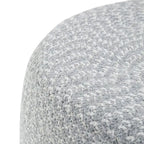 Round Hand-Woven Cotton Braided Pouf with Polystyrene Bead Filling