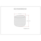 Round Hand-Woven Cotton Braided Pouf with Polystyrene Bead Filling