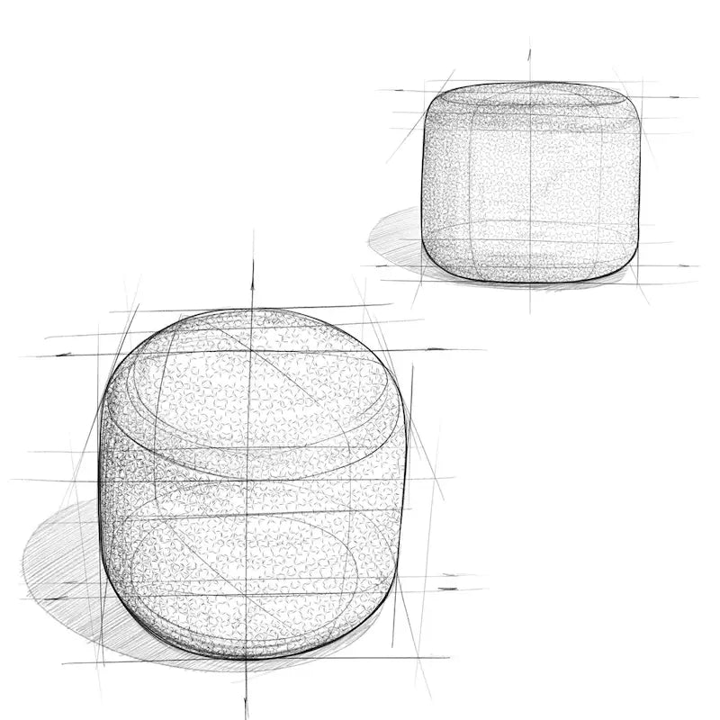 Round Hand-Woven Cotton Braided Pouf with Polystyrene Bead Filling