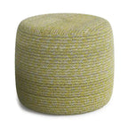 Round Hand-Woven Cotton Braided Pouf with Polystyrene Bead Filling