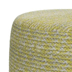 Round Hand-Woven Cotton Braided Pouf with Polystyrene Bead Filling
