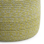 Round Hand-Woven Cotton Braided Pouf with Polystyrene Bead Filling
