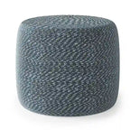 Round Hand-Woven Cotton Braided Pouf with Polystyrene Bead Filling