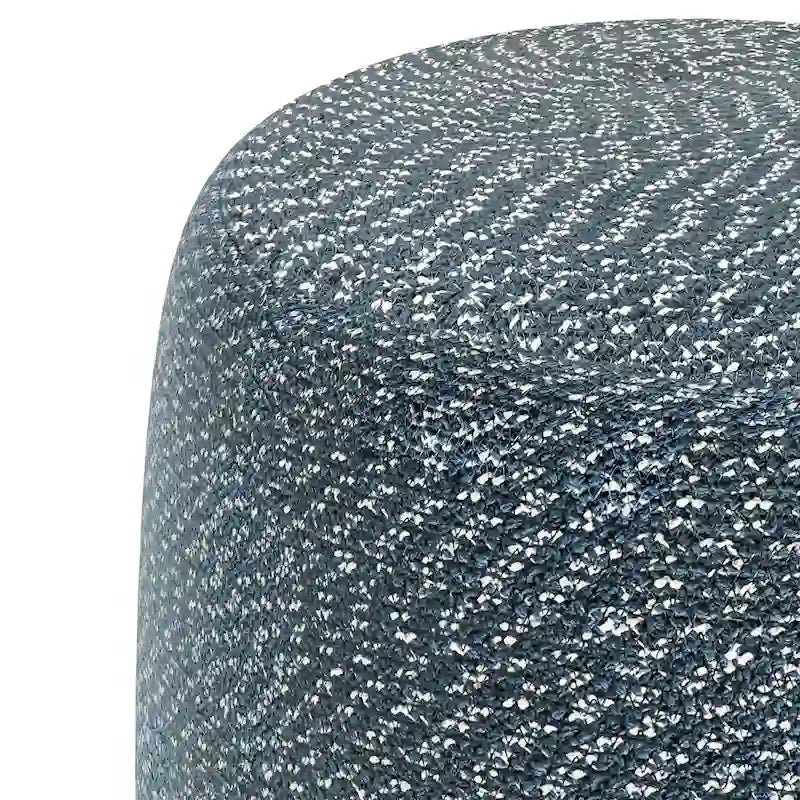 Round Hand-Woven Cotton Braided Pouf with Polystyrene Bead Filling
