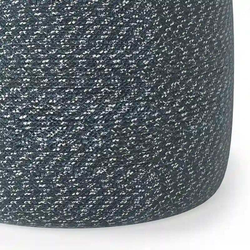 Round Hand-Woven Cotton Braided Pouf with Polystyrene Bead Filling