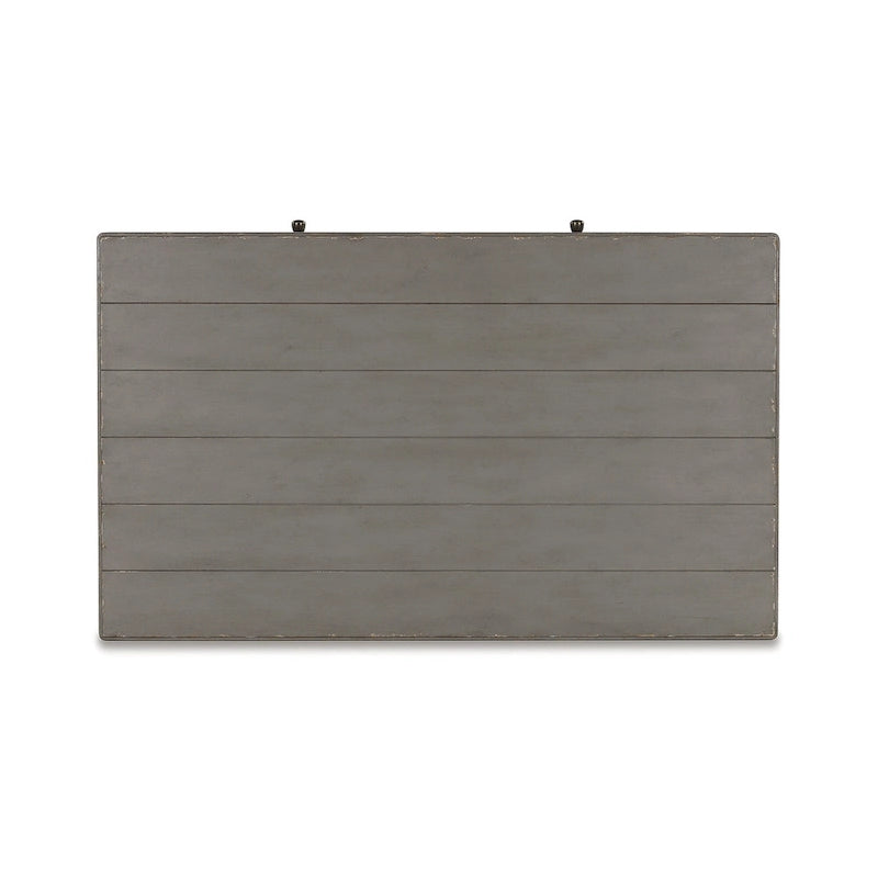 Rectangular Coffee Table with 2 Drawers – European Farmhouse Style, Antique Gray Veneer