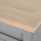 Rolling Kitchen Cart with Natural Wood Top & Storage Shelves – Contemporary Style