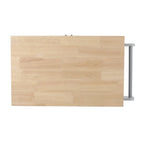 Rolling Kitchen Cart with Natural Wood Top & Storage Shelves – Contemporary Style