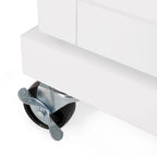 Rolling Kitchen Cart with Natural Wood Top & Storage Shelves – Contemporary Style