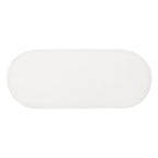 Oblong Sherpa Ottoman with Channeled Tufting – Soft White Upholstery