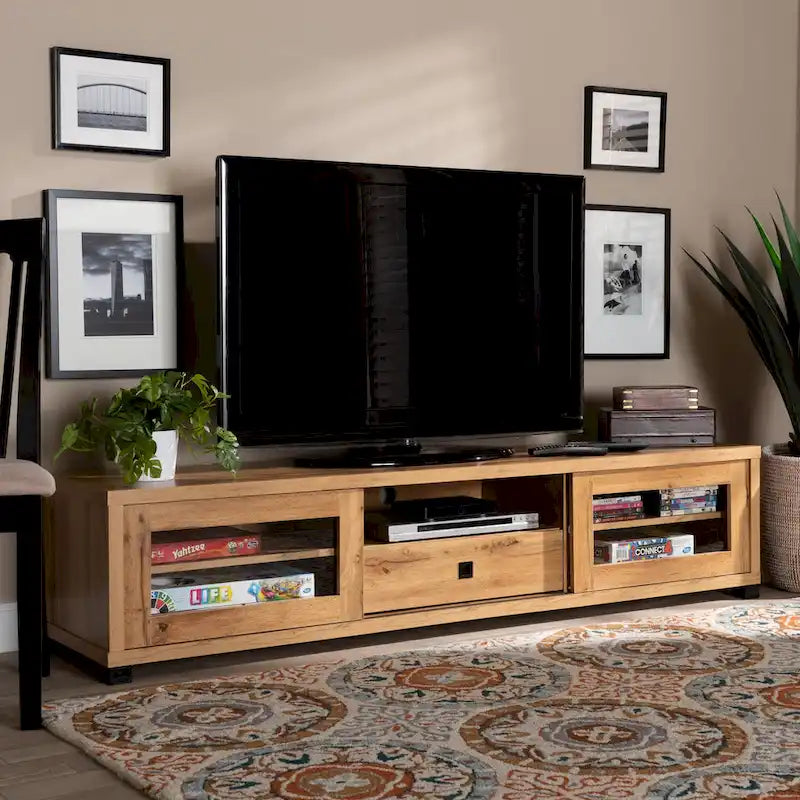 Beasley Modern and Contemporary Wood TV Stand 1-Drawer