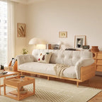 3-Seat Cotton Linen Sofa with Solid Wood Frame – Traditional Style