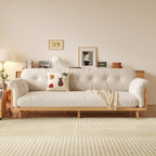 3-Seat Cotton Linen Sofa with Solid Wood Frame – Traditional Style