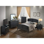 Queen Panel Bed with Curved Top Rail – Simple Modern Design