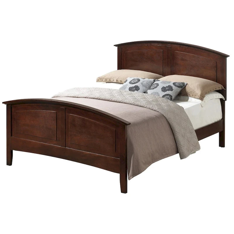 Queen Panel Bed with Curved Top Rail – Simple Modern Design