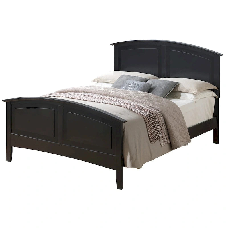 Queen Panel Bed with Curved Top Rail – Simple Modern Design