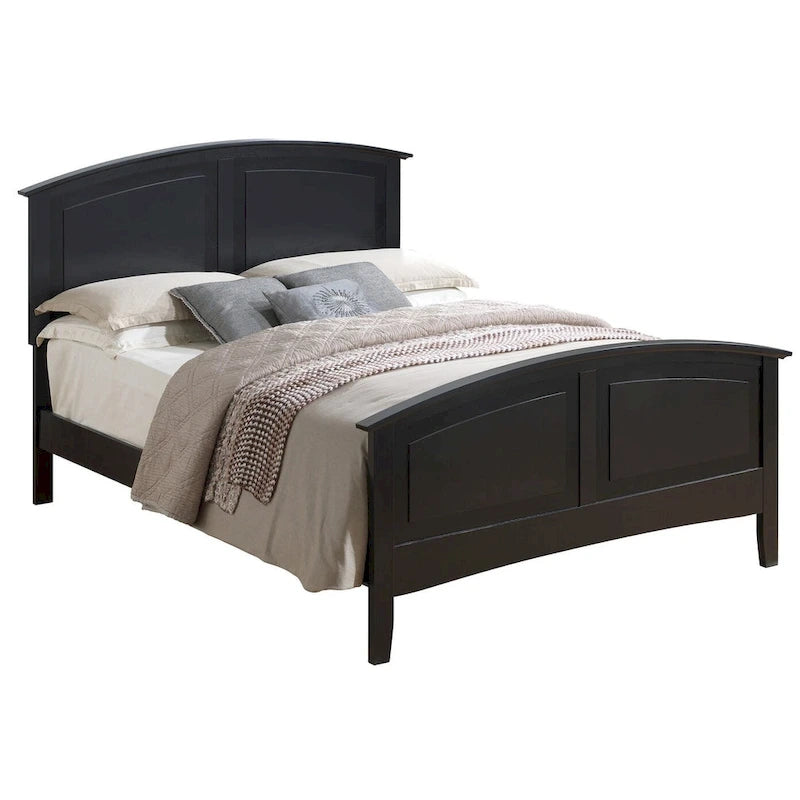 Queen Panel Bed with Curved Top Rail – Simple Modern Design