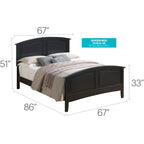 Queen Panel Bed with Curved Top Rail – Simple Modern Design