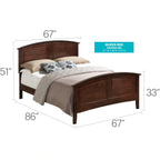 Queen Panel Bed with Curved Top Rail – Simple Modern Design