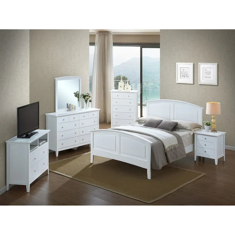 Queen Panel Bed with Curved Top Rail – Simple Modern Design