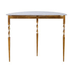 Gold Demilune Half-Moon Console Table, Glam Entryway Accent Table, Metal Frame
