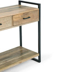WYNDENHALL Lawson SOLID MANGO WOOD and Metal 54 inch Wide Modern Industrial Console Sofa Table in Natural - 55 W x 16 D x 32 H