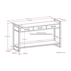 WYNDENHALL Lawson SOLID MANGO WOOD and Metal 54 inch Wide Modern Industrial Console Sofa Table in Natural - 55 W x 16 D x 32 H
