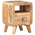 Industrial Solid Wood Legs Nightstand Side End Table for Bedroom, 11.8" x 11.8" x 16.1"