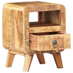 Industrial Solid Wood Legs Nightstand Side End Table for Bedroom, 11.8" x 11.8" x 16.1"