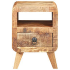 Industrial Solid Wood Legs Nightstand Side End Table for Bedroom, 11.8" x 11.8" x 16.1"