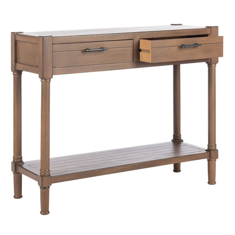 2-Drawer Console Table, 35.5"W x 13"D x 29.5"H, Entryway Hallway Accent Table