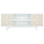 3-Shelf Patterned Media Stand TV Console, 54"W x 15"D x 22"H, Living Room Storage