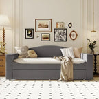 Twin Size UTeddy Fleece Daybed with Storage Armrests andTrundle