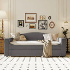 Twin Size UTeddy Fleece Daybed with Storage Armrests andTrundle