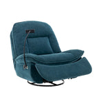 360° Swivel Recliner Chair with Phone Bracket – Bronzing Fabric, Rotating Base