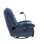 360° Swivel Recliner Chair with Phone Bracket – Bronzing Fabric, Rotating Base