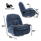 360° Swivel Recliner Chair with Phone Bracket – Bronzing Fabric, Rotating Base