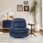 360° Swivel Recliner Chair with Phone Bracket – Bronzing Fabric, Rotating Base