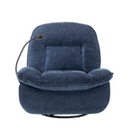 360° Swivel Recliner Chair with Phone Bracket – Bronzing Fabric, Rotating Base