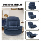 360° Swivel Recliner Chair with Phone Bracket – Bronzing Fabric, Rotating Base