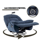 360° Swivel Recliner Chair with Phone Bracket – Bronzing Fabric, Rotating Base