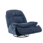 360° Swivel Recliner Chair with Phone Bracket – Bronzing Fabric, Rotating Base