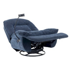 360° Swivel Recliner Chair with Phone Bracket – Bronzing Fabric, Rotating Base