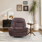 360° Swivel Recliner Chair with Phone Bracket – Bronzing Fabric, Rotating Base