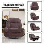 360° Swivel Recliner Chair with Phone Bracket – Bronzing Fabric, Rotating Base