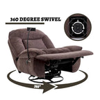 360° Swivel Recliner Chair with Phone Bracket – Bronzing Fabric, Rotating Base