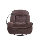 360° Swivel Recliner Chair with Phone Bracket – Bronzing Fabric, Rotating Base
