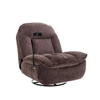 360° Swivel Recliner Chair with Phone Bracket – Bronzing Fabric, Rotating Base